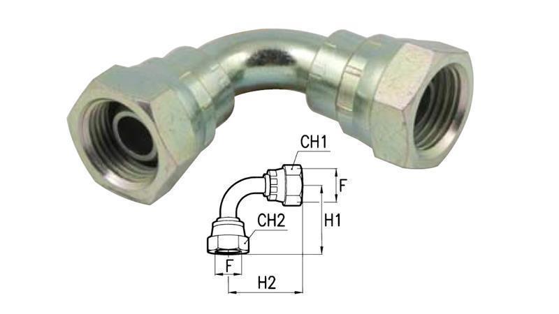 HYDRAULICKÝ OHYB 90° ŽENSKÝ-ŽENSKÝ M18x1.5