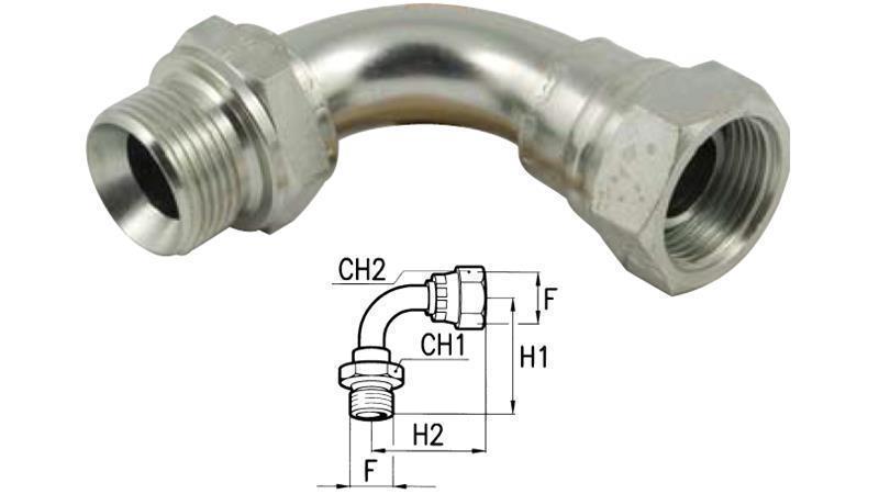HYDRAULICKÝ LOM 90° BSP MUŽ-FEMALE 1/2