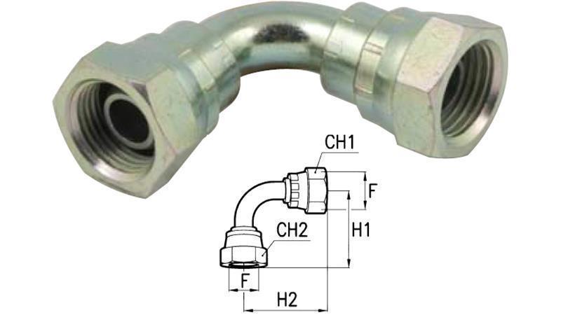 HYDRAULICKÝ OHYB 90° FEMALE-FEMALE M18x1.5
