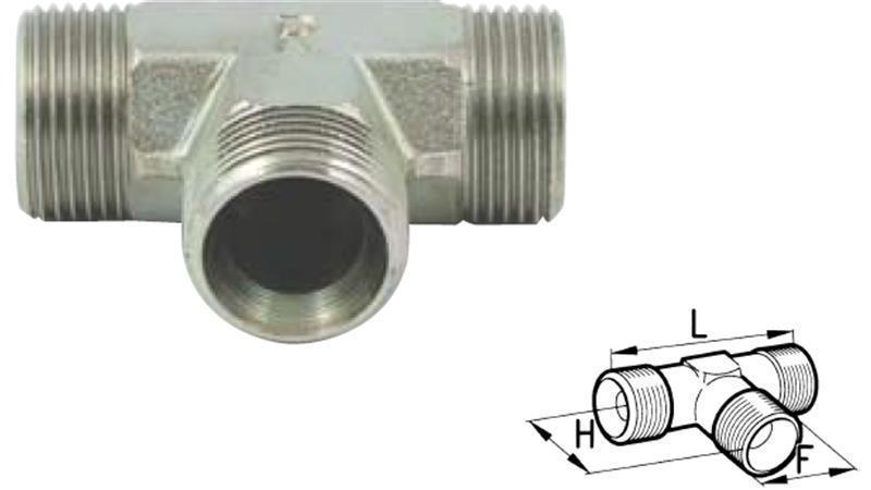 HYDRAULICKÉ TEE BSP MUŽ-MUŽ 1/4