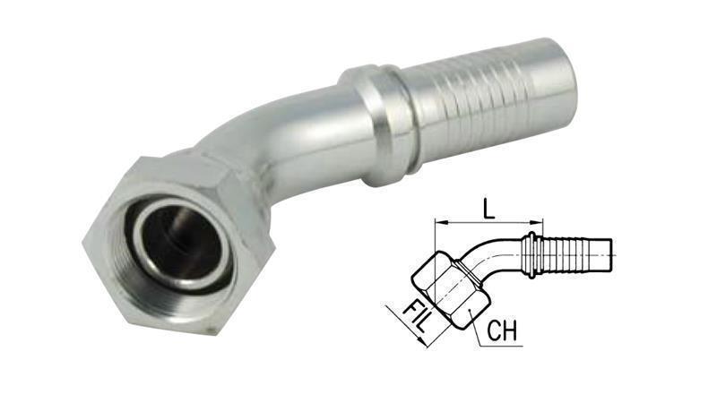 HYDRAULICKÉ SPOJENÍ DKOL 10 L S ŽENSKÝM KOLENEM 45 DN8-M16X1,5