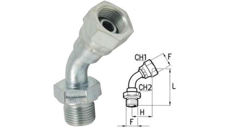 HYDRAULICKÝ OHYB 45° BSP MUŽ-FEMALE 1/4