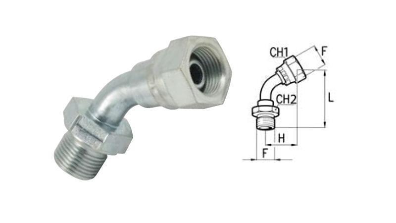 Hydraulický koleno 45° BSP samec-samice 1/4