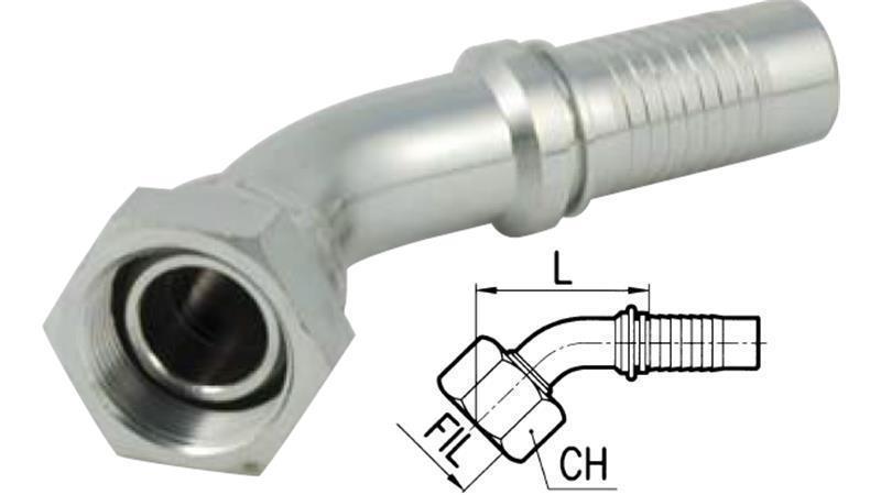 HYDRAULICKÉ PŘIPOJENÍ BSP ŽENSKÝ ELBOW 45° DN5-M12X1,5