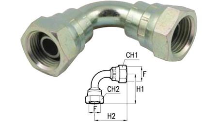HYDRAULICKÝ OHYB 90° FEMALE-FEMALE M18x1.5