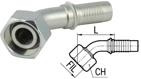 HYDRAULICKÉ SPOJENÍ DKOL 10 L S ŽENSKÝM KOLENEM 45 DN8-M16X1,5