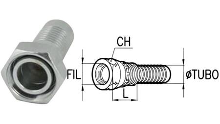 HYDRAULICKÉ PŘIPOJENÍ DKOL 18 L ŽENA DN12-M26X1,5