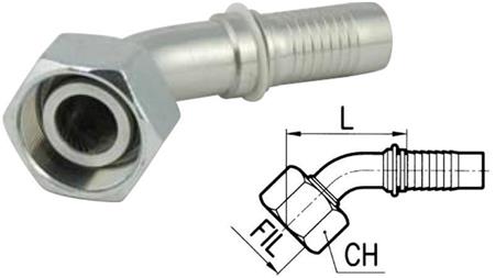 HYDRAULICKÉ SPOJENÍ DKOS 10 S ŽENSKÝM LOKTEM 45* DN6-M18x1.5