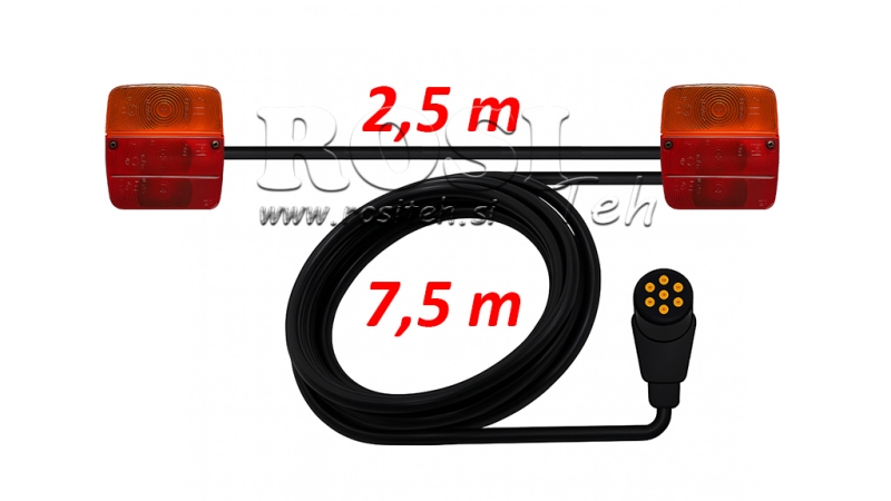 KOMPLET LUČI S KABLOM 7,5m+2,5m