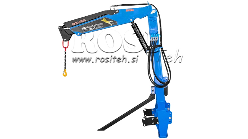 TRAKTOROVÝ TŘÍBODOVÝ JEŘÁB – HYDRAULICKÉ RAMENO 1200 KG