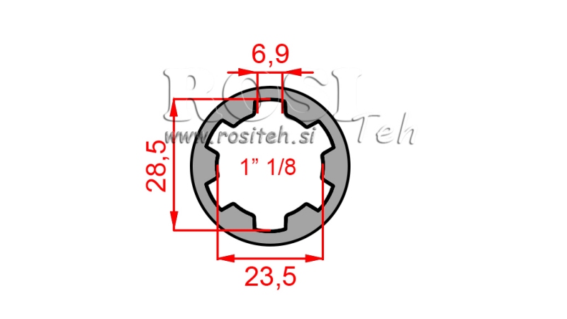 KARDANSKI NASTAVEK PUŠA 1-1/8 (100 mm)