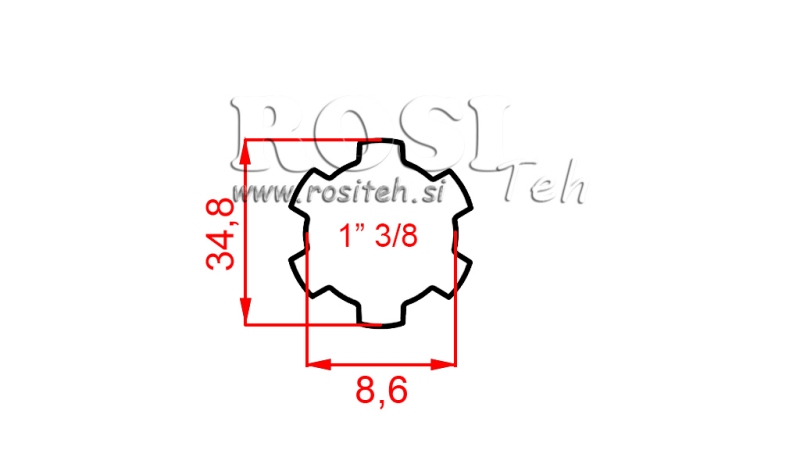 ZAPFWELLENADAPTER 1-3/8 BEIDSEITIG (300 mm)