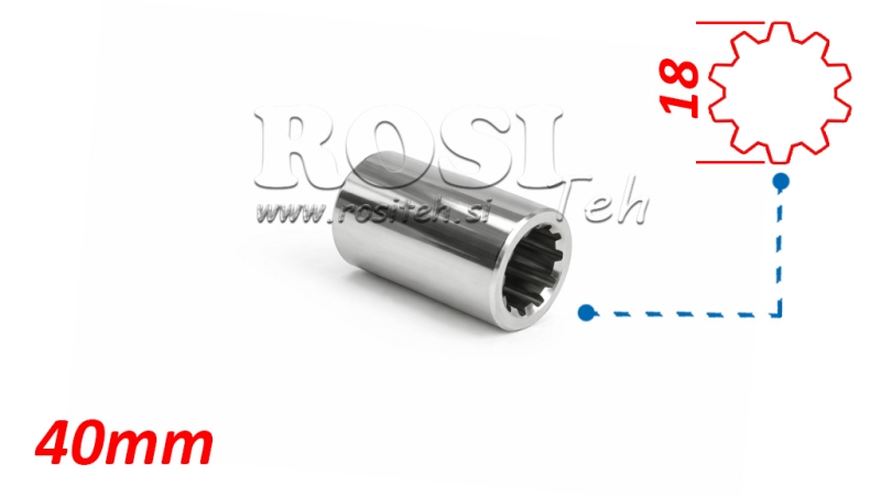 ZAPFWELLENANSATZ HÜLSE 18 x 15 - 10 ZÄHNE Din 5482