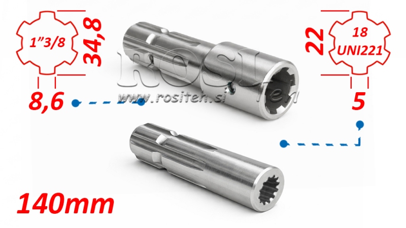 ZAPFWELLEN ANSATZ 13/8 18x22x5 - 6 ZÄHNE