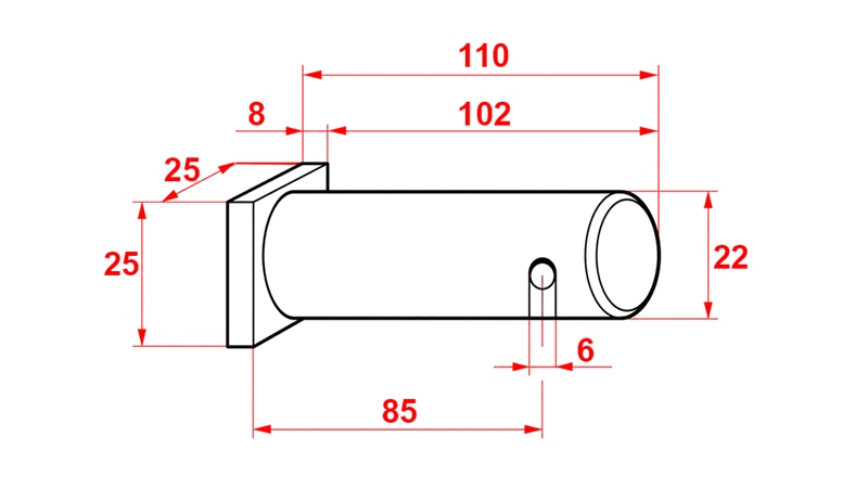 BEZPEČNOSTNÍ KOLÍK 22X100