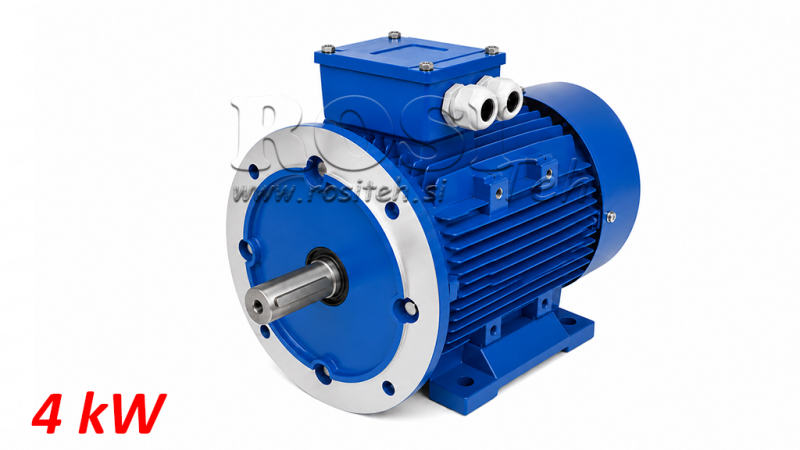 4KW-ELEKTRICKÝ MOTOR MS100L3-4 4_1430RPM 3FÁZE NOHY+FLANGE-B3B5