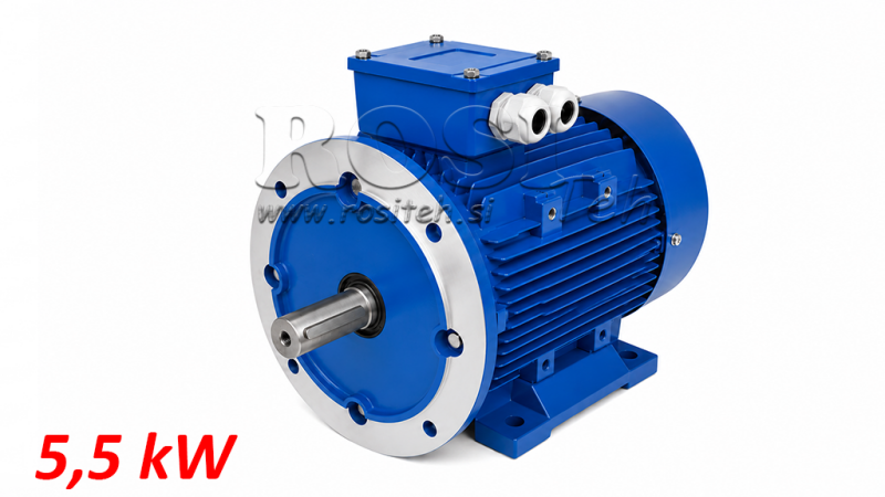 5.5KW-ELEKTRISK MOTOR MS132S-4_1450RPM 3FASER FØTTER+FLANGE-B3B5
