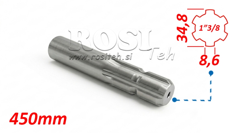 ADAPTATEUR P.T.O. 13/8 L=450