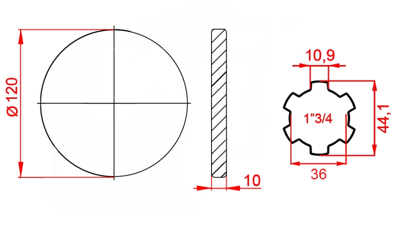 KARDANOVÝ ADAPTÉR S PŘÍRUBOU 1-3/4 (120 mm)