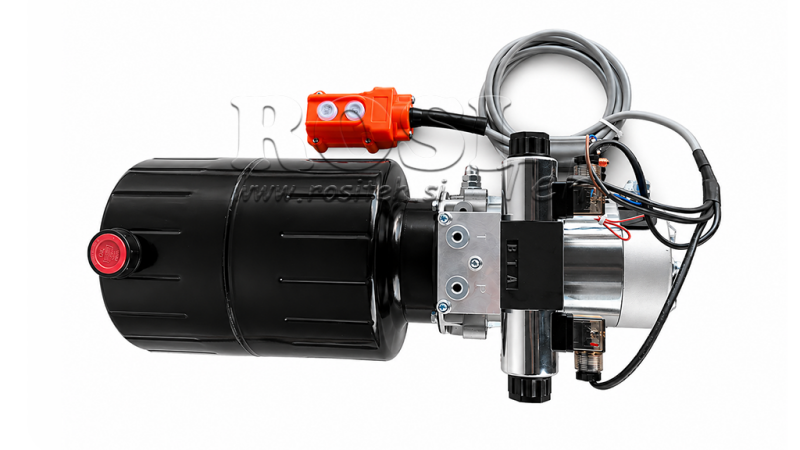 MINI HYDRAULICKÁ JEDNOTKA 12V DC - 1.6kW = 2.1cc - 8 lit - obousměrná jednotka (kovová)