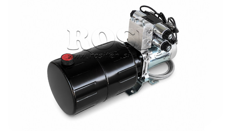 MINI HYDRAULICKÁ JEDNOTKA 12V DC - 1.6kW = 2.1cc - 8 lit - 2x obousměrná jednotka (kov)