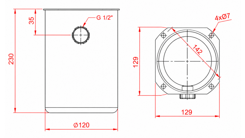 TANQUE DE METAL ROLL PP 2 LITROS