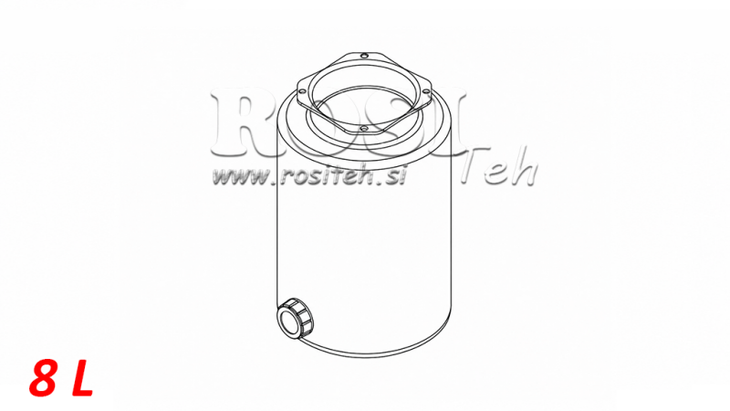 TANQUE DE METAL ROLL PP 8 LITROS HORIZONTAL-VERTICAL