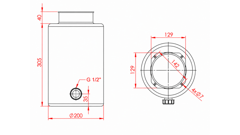 TANQUE DE METAL ROLL PP 10 LITROS HORIZONTAL-VERTICAL