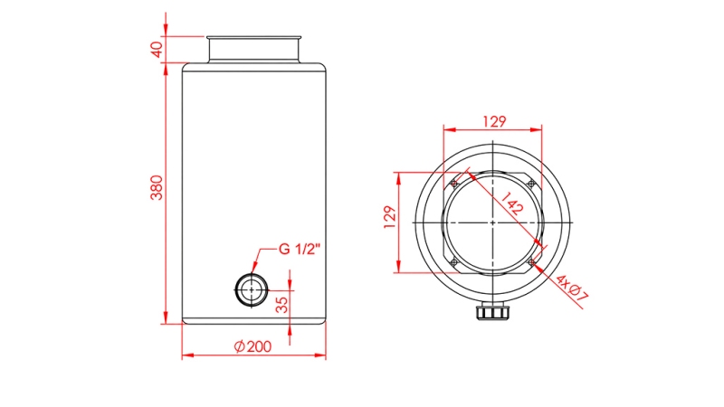 TANQUE DE METAL ROLL PP 12 LITROS HORIZONTAL-VERTICAL
