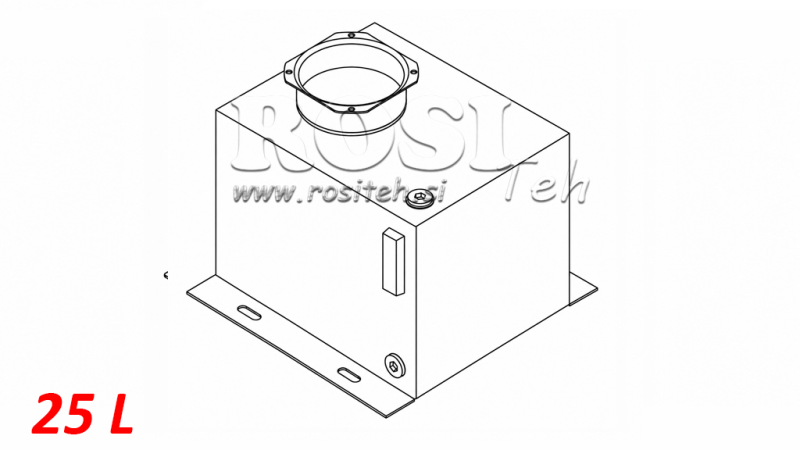 CAJA DE RESERVORIO METÁLICA PP 25 LITROS HORIZONTAL-VERICAL