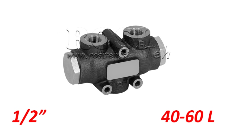 HYDRAULICKÝ ROZDĚLOVACÍ VENTIL PRŮTOKU V01006 40 - 60 LIT - 1/2 - 250 BAR (MAX.300 BAR) V-EQ30