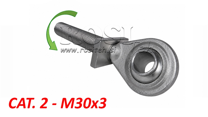ZÁVITOVÝ HÁK KAT.2 PRO TŘETÍ BOD M30X3 LEVÝ ZÁVIT