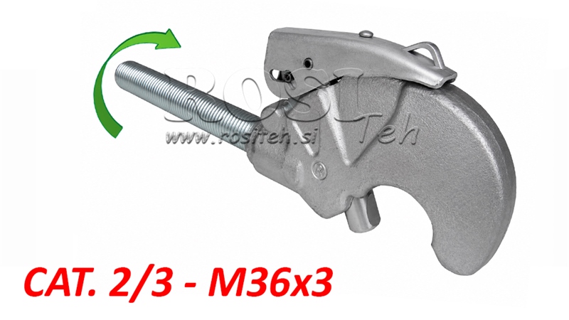 ZÁVITOVÝ AUTOMATICKÝ HÁK KAT.2/3 PRO TŘETÍ BOD M36X3