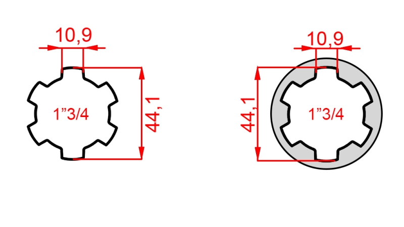 ADAPTER KARDANA Z 1-3/4 NA 1-3/4 (165 mm)