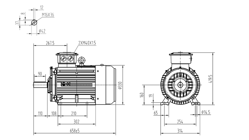 11KW-ELEKTRICKÝ MOTOR Y3 160M1-2_2930RPM 3FÁZE NOHY-B3