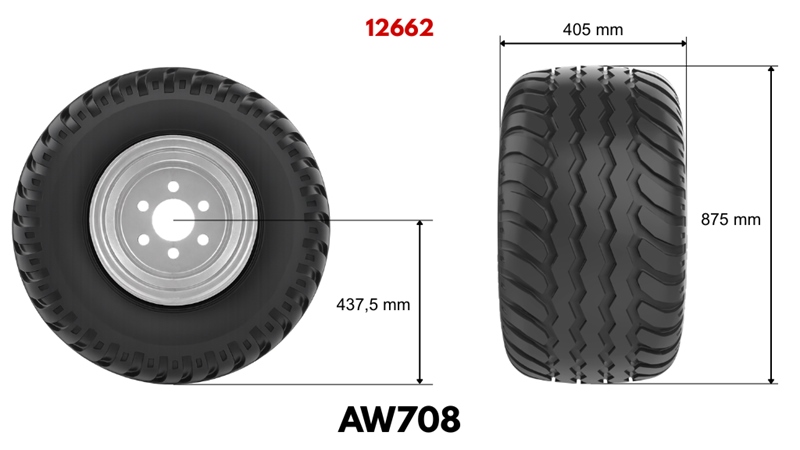 400/60-15,5 PNEUMATIKA AW708 (16 PR) S RÁFKEM 13,00 x 15,5