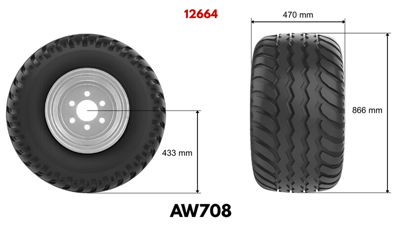 19.0/45-17 PNEUMATIKA AW708 14PL S DISKEM 16,00X17
