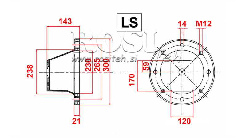 FLANGE HIDRÁULICO - BELL LS302 (EM5.5-9KW/GR3)