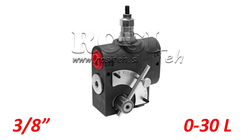 REGULATEUR DE DEBIT HYDRAULIQUE AVEC GRADUTAION (RGELABLE) ET AVEC SOUPAPE DE SURPRESSION (VALVE SECURITE) -3/8