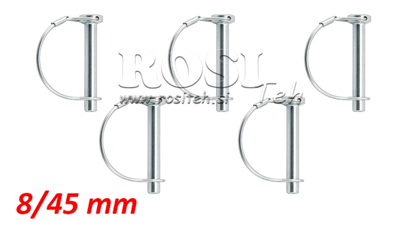KOMPLETNÍ BEZPEČNOSTNÍ KLIPY POLOKRUHOVÉ Φ 8/45 MM (5KS)