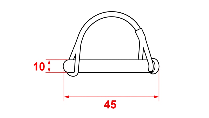 SADA BEZPEČNOSTNÍCH KLIPŮ POLOKRUHOVÝCH Φ 10/45 MM (5KS)