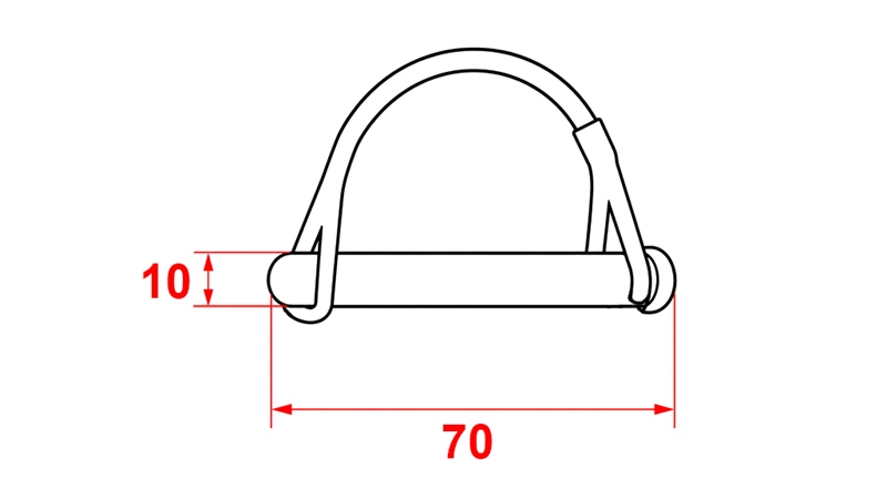 SADA BEZPEČNOSTNÍCH KLIPŮ PŮLKRUHOVÁ Φ 10/70 MM (5KS)