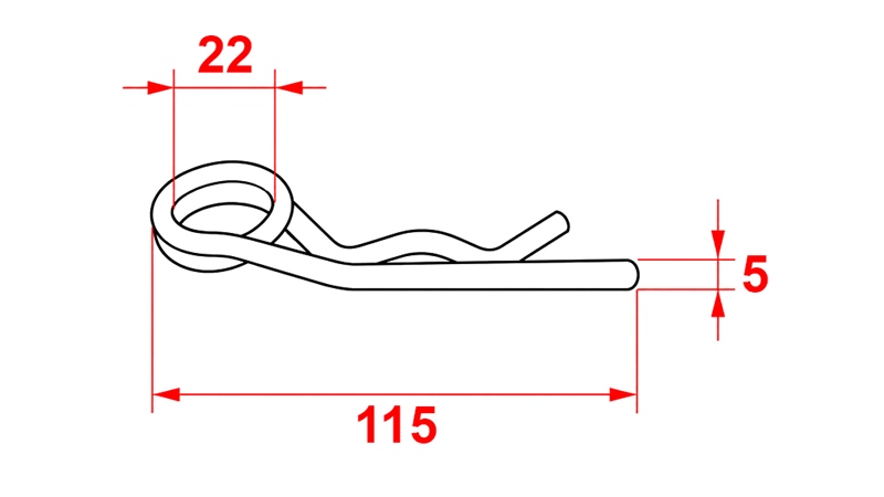 SADA BEZPEČNOSTNÍCH KLIPŮ DVOJITÝCH Φ 5 MM (5KS)
