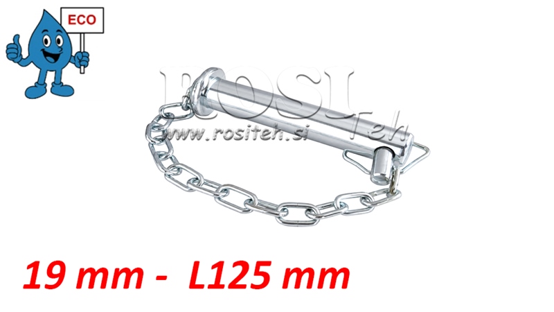 BEZPEČNOSTNÍ KOLÍK ECO 19MM - L125MM - S ŘETĚZÍ