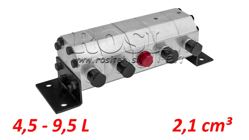 HYDRAULICKÝ PŘEVODOVÝ ROZDĚLOVAČ 4/1 (4.5-9.5LIT - MAX.240BAR) 2.1CC/SEG