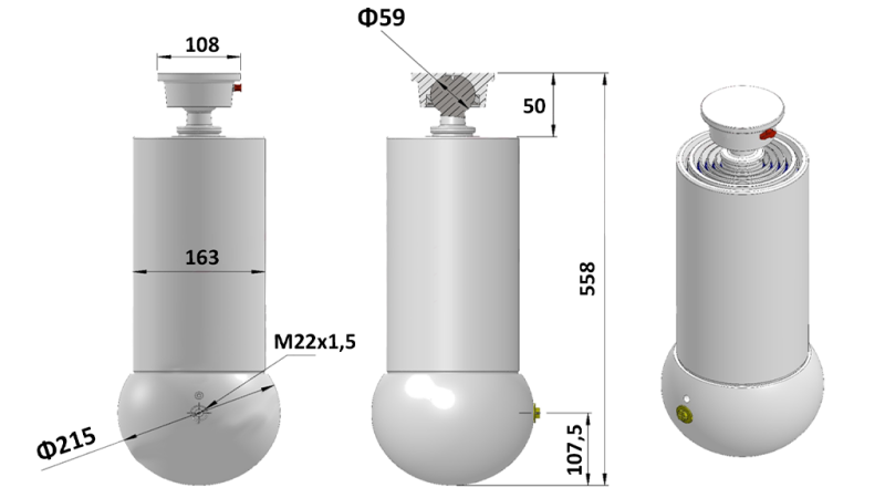 TELESKOPICKÝ VÁLEC - MEILLER KIPPER - 5 STUPŇŮ 163 mm 15 ton - ZDVIH 1650 mm