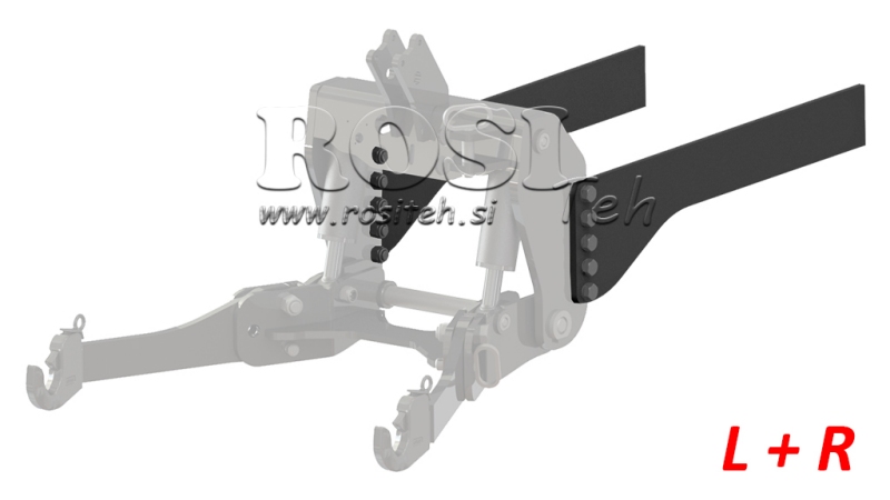 UNIVERZÁLNÍ MONTÁŽNÍ KONZOLE PRO ČELNÍ HYDRAULIKU TRAKTORU CAT. 2 & CAT. 3 (950 mm)