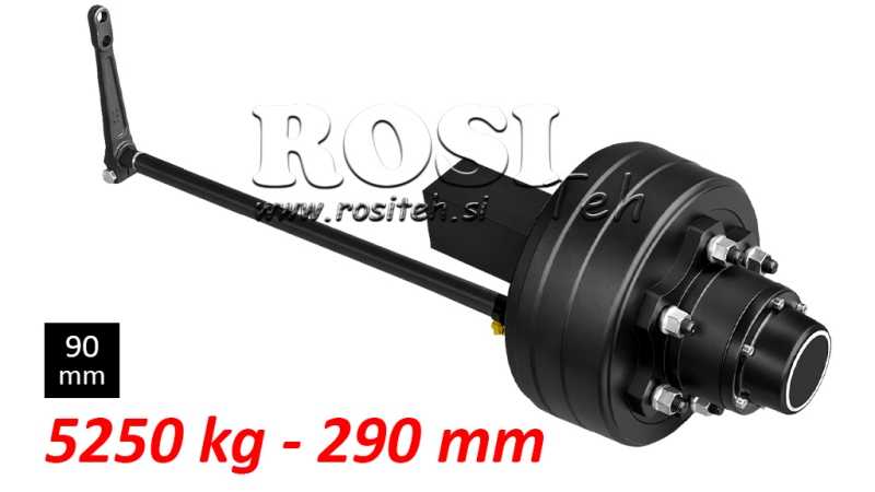 POLOOSA S BRZDAMI - 5250 kg (6 ŠROUBŮ) - 290 mm