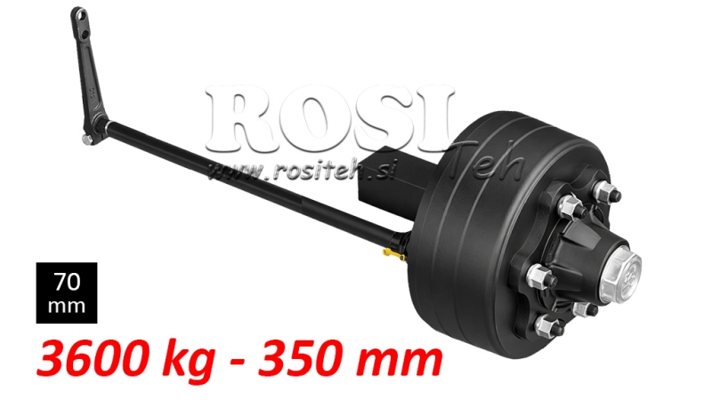 POLOOSA S BRZDAMI - 3600 kg (6 ŠROUBŮ) - 350 mm