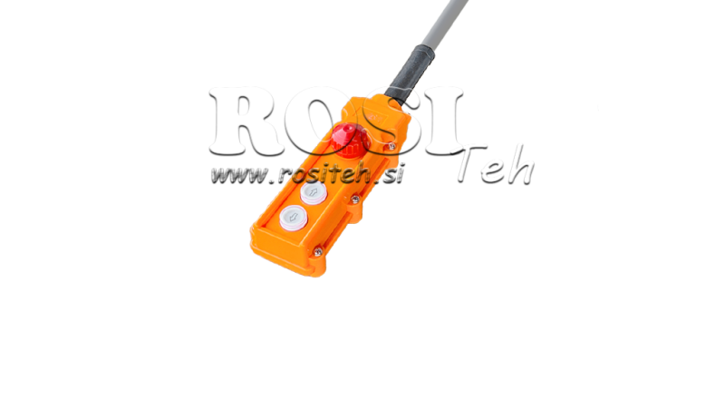 SADA DÁLKOVÉHO SPÍNAČE 2 TLAČÍTKA + NOUZOVÉ VYPNUTÍ V POUZDRU S KABELEM